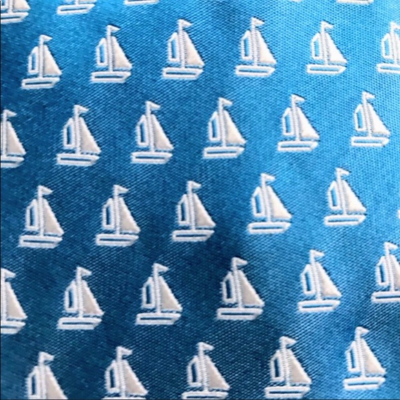 NWT CHAPS Tie Silk Handmade Sail Boat Sky Blue - Picture 5 of 5